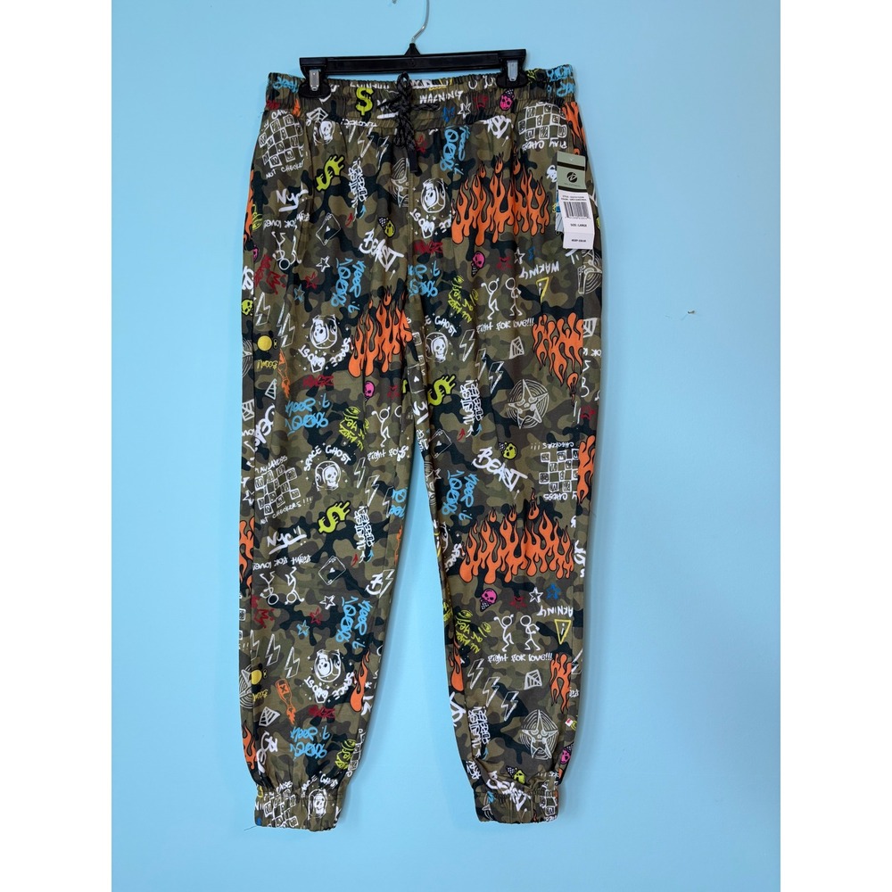 Fresh Prints Bel-Air‎ Camo Multicolor Graffiti Streetwear Joggers Mens Large New